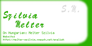 szilvia melter business card